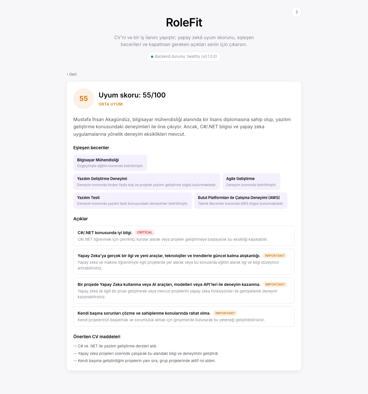 RoleFit